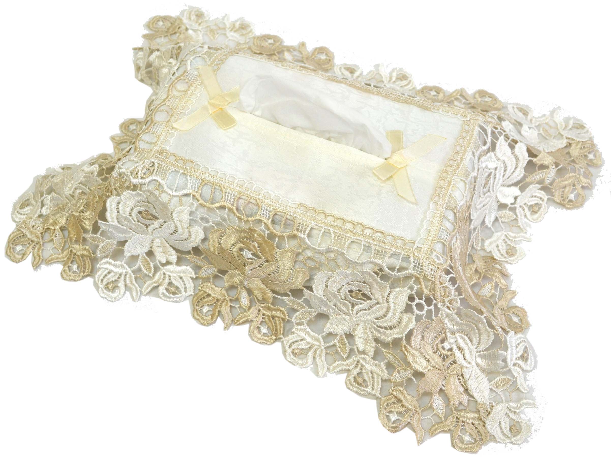 No.77591<br>ティッシュBOXカバー<br>フレンチレース2