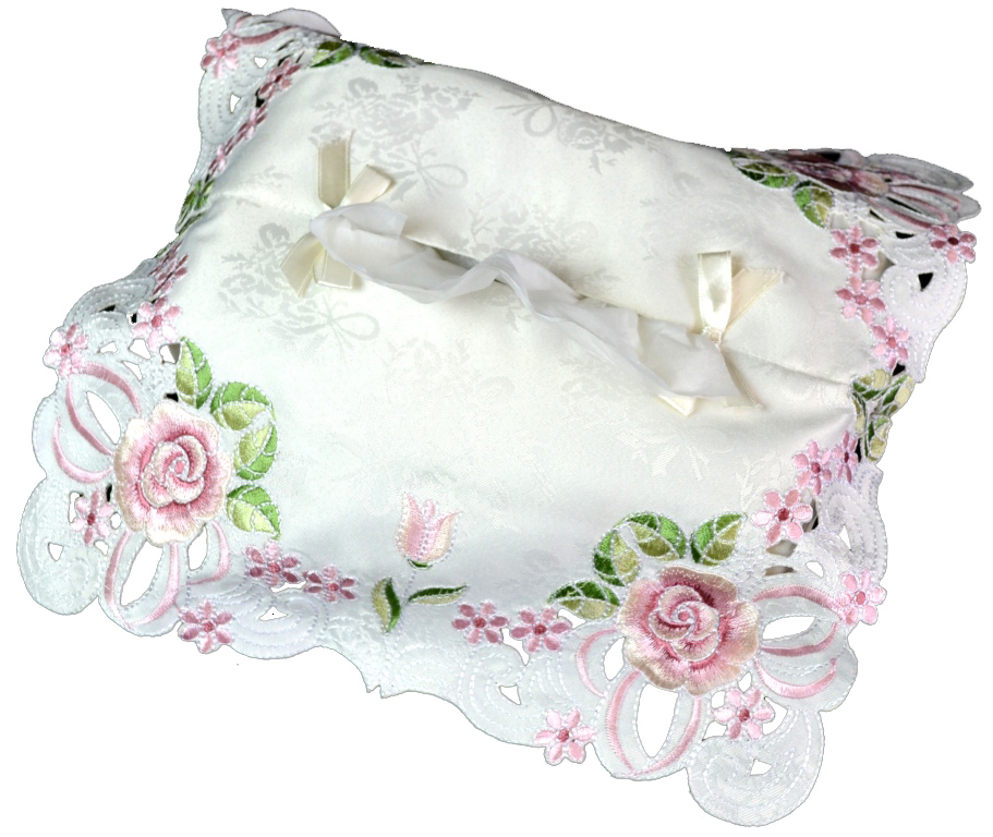 No.77701<br>ティッシュBOXカバー<br>刺繍レース