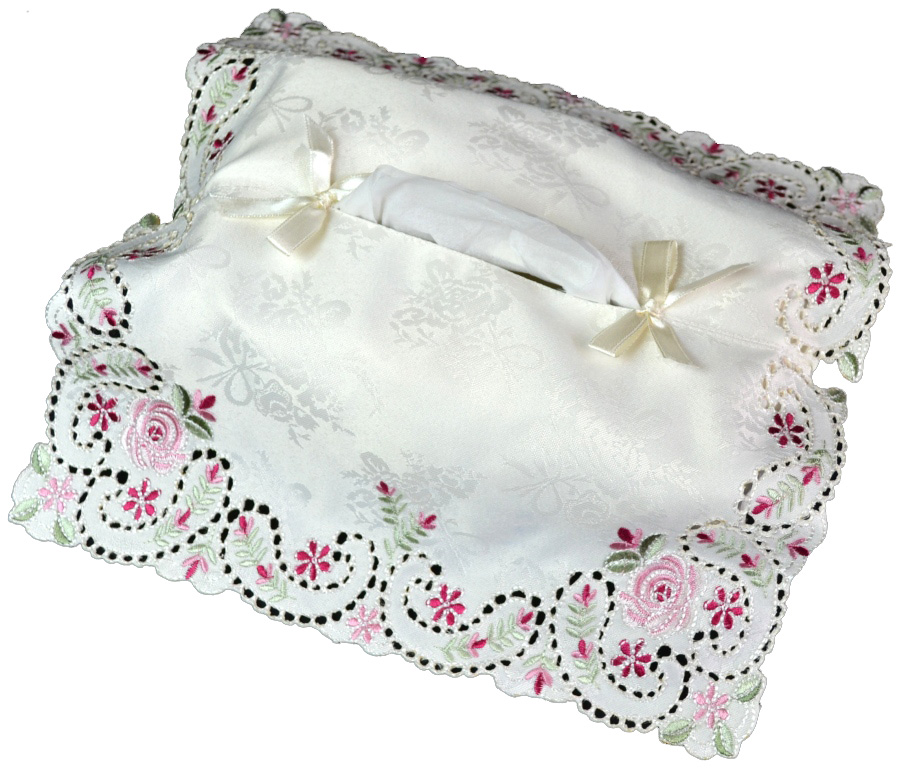 No.77707<br>ティッシュBOXカバー<br>刺繍レース