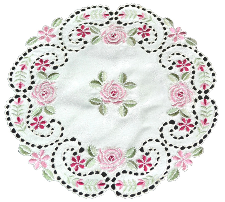 No.77709<br>ベースマット<br>刺繍レース