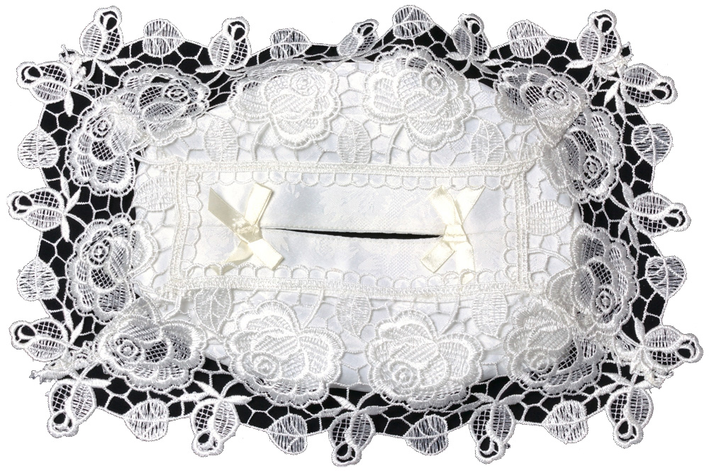 No.78382<br>ティッシュBOXカバー<br>フレンチレース4