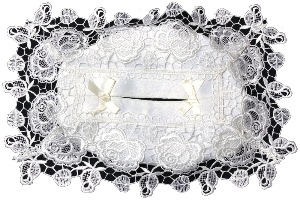 No.78382<br>ティッシュBOXカバー<br>フレンチレース4