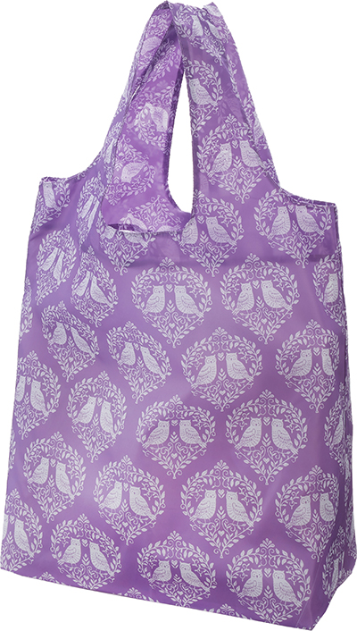 No.75057<br>マチ付エコバッグ1<br>ふくろう パープル