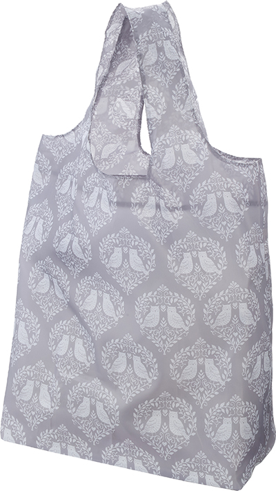 No.75058<br>マチ付エコバッグ1<br>ふくろう グレー