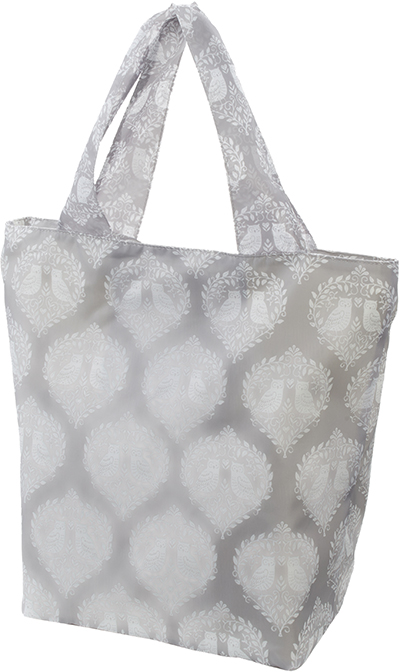 No.75064<br>ファスナー付エコバッグ<br>ふくろう グレー