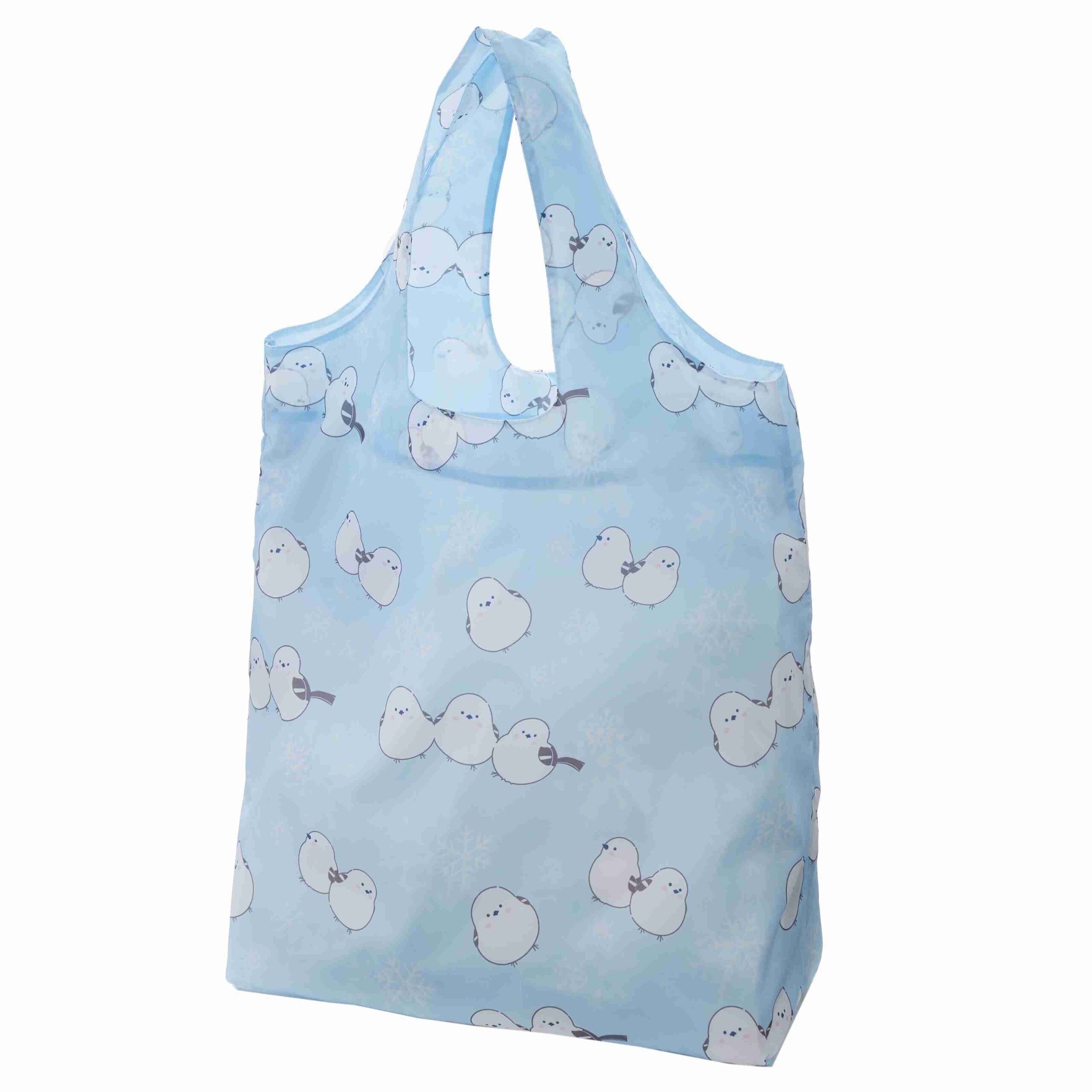 No.75056<br>マチ付エコバッグ1<br>シマエナガ