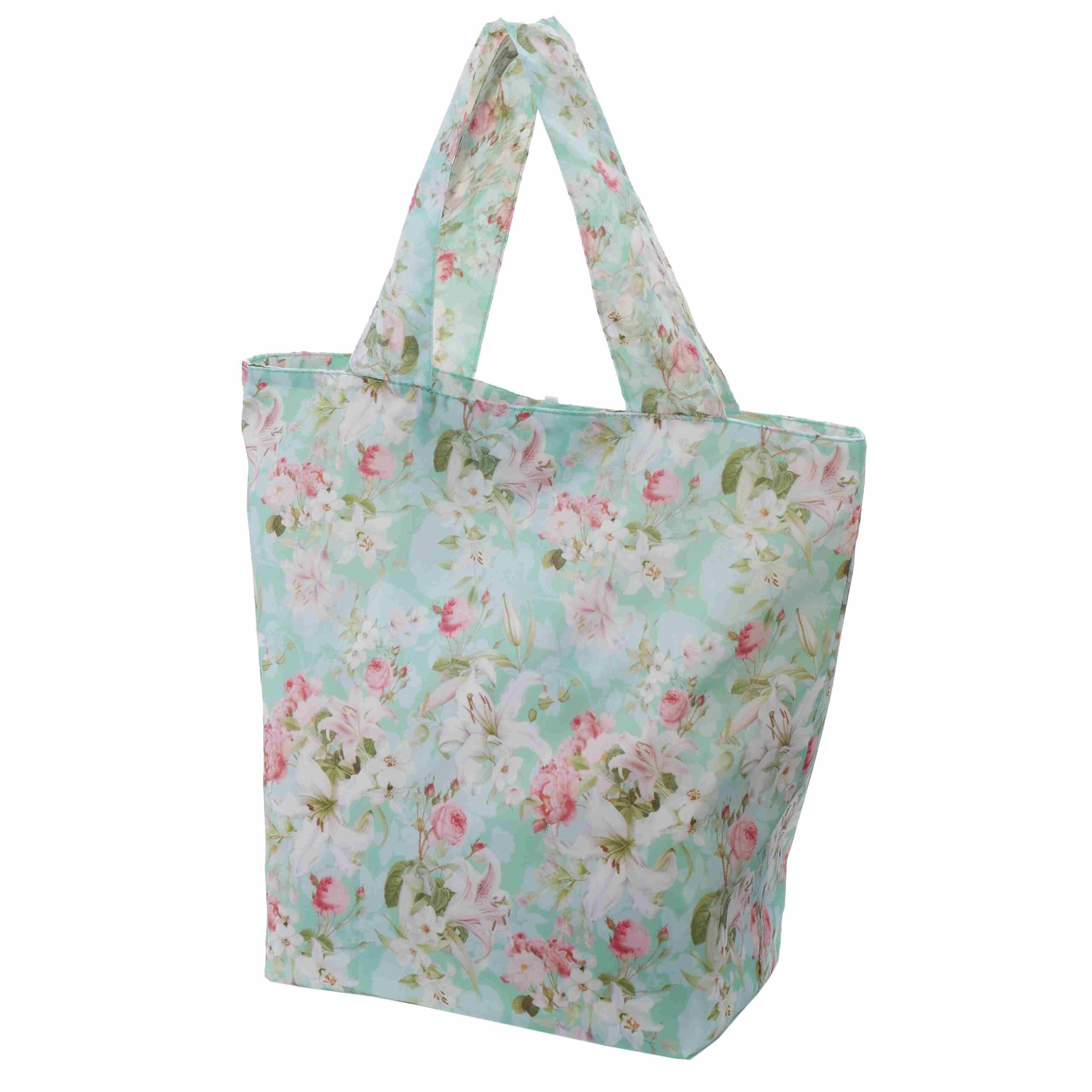 No.75060<br>ファスナー付エコバッグ<br>ガーデンフラワー