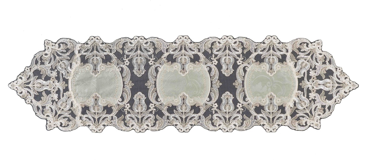 No.78659<br>テーブルランナーＬ<br>35X120 グリーン＆ゴールド