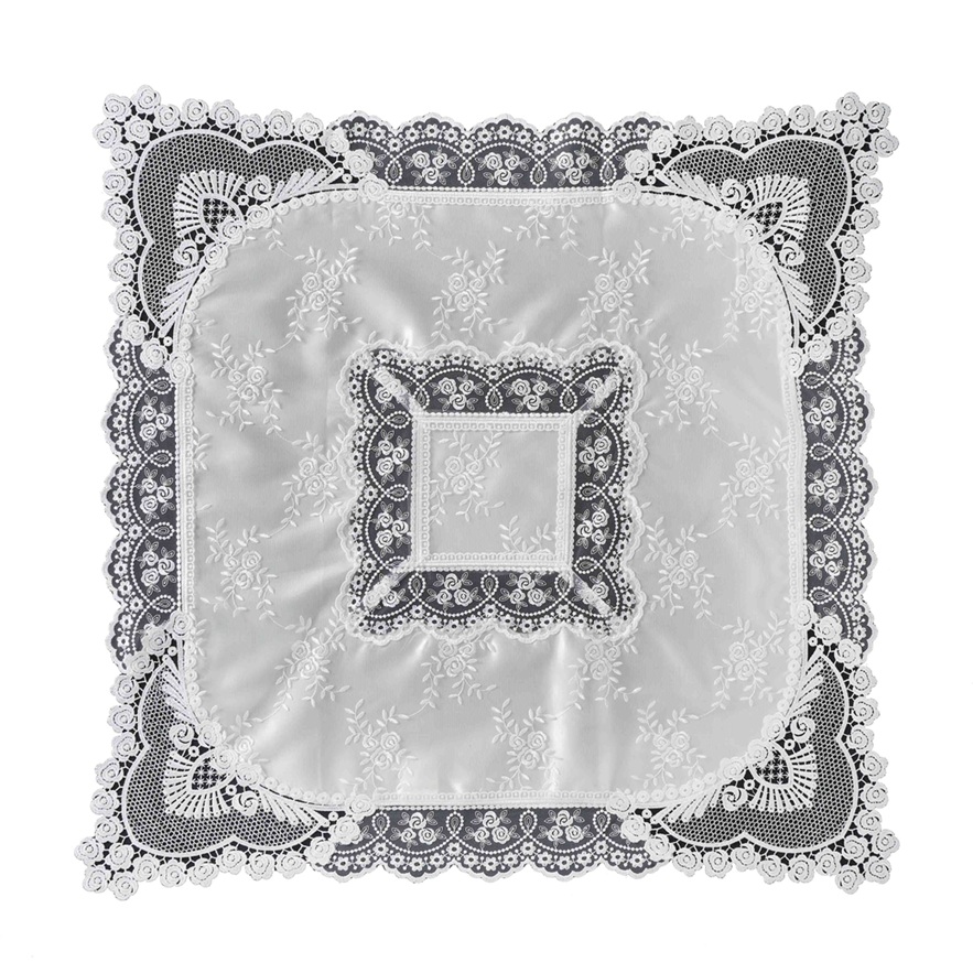 No.78669<br>テーブルクロス<br>85X85 ミニローズ2
